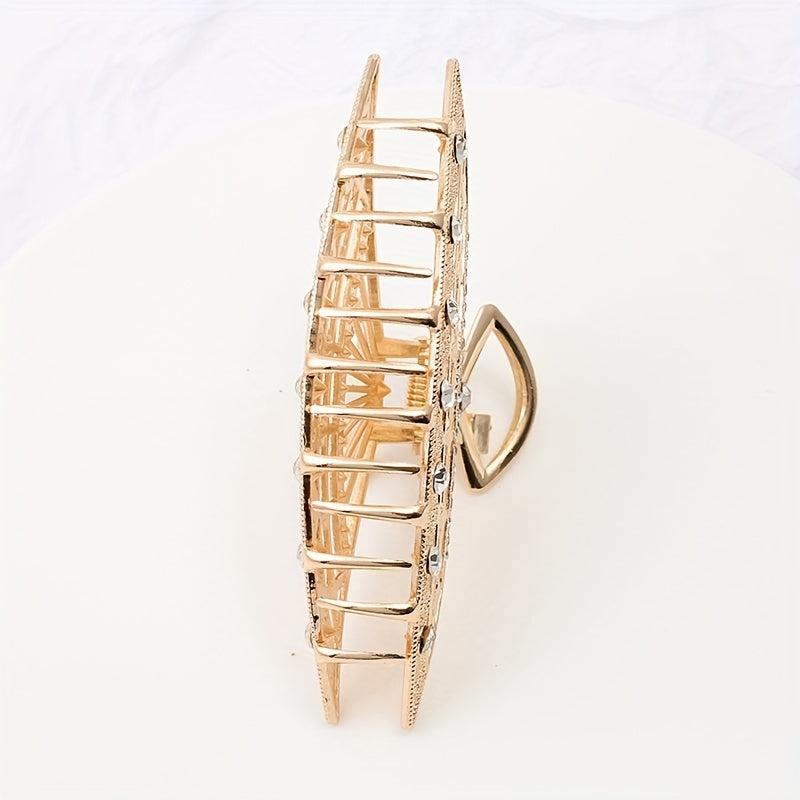 Faux Pearl Fan Hair Clip Rhinestone Headdress Clip Hairpin