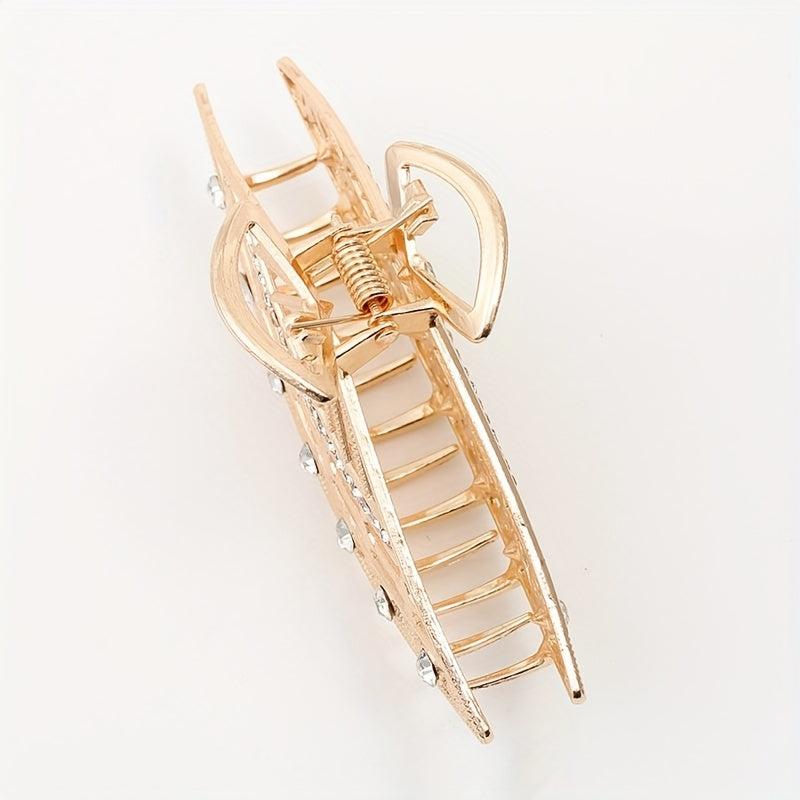 Faux Pearl Fan Hair Clip Rhinestone Headdress Clip Hairpin