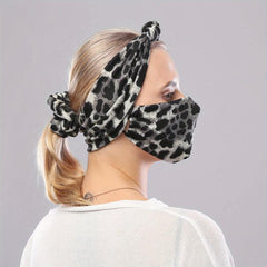 Leopard Headband Scrunchies Set with Free Mask - Women Hair Accessories