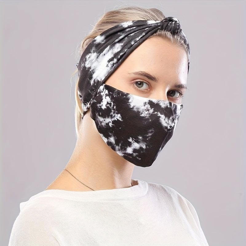 Leopard Headband Scrunchies Set with Free Mask - Women Hair Accessories