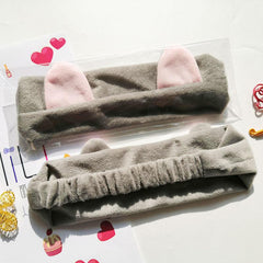 Cat Ears Spa Facial Headband Slip Elastic Face Washing Hair Band Soft Fabric