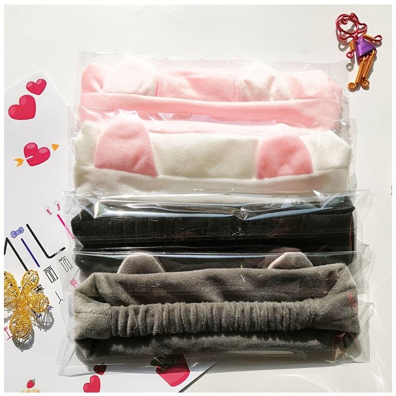 Cat Ears Spa Facial Headband Slip Elastic Face Washing Hair Band Soft Fabric