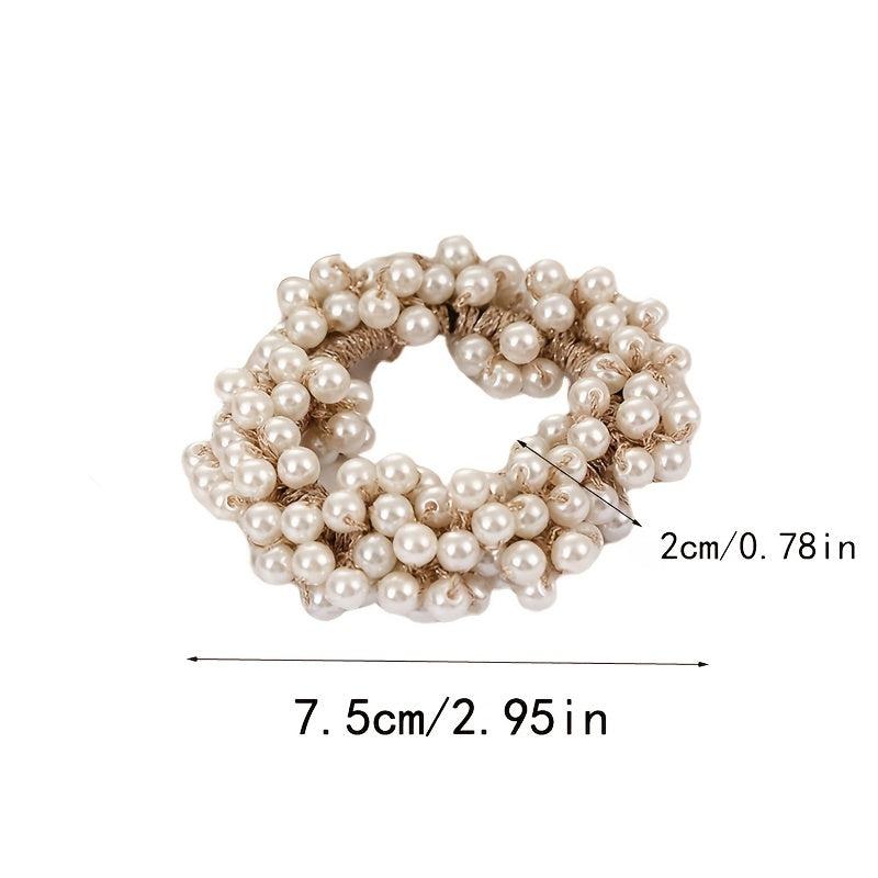Solid Beaded Scrunchie Ponytail Holder Hair Accessory