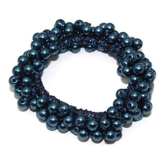 Solid Beaded Scrunchie Ponytail Holder Hair Accessory