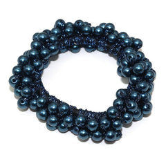 Solid Beaded Scrunchie Ponytail Holder Hair Accessory