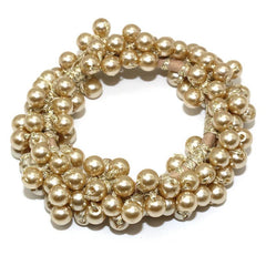Solid Beaded Scrunchie Ponytail Holder Hair Accessory