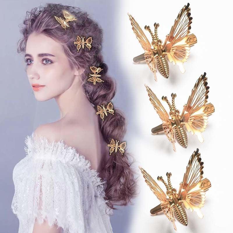 Alloy Butterfly Hair Clip Embroidery Hair Accessories