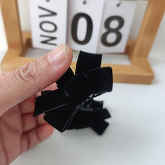 Velvet Bow Hairpin Hair Accessories Women's Solid Hairpin