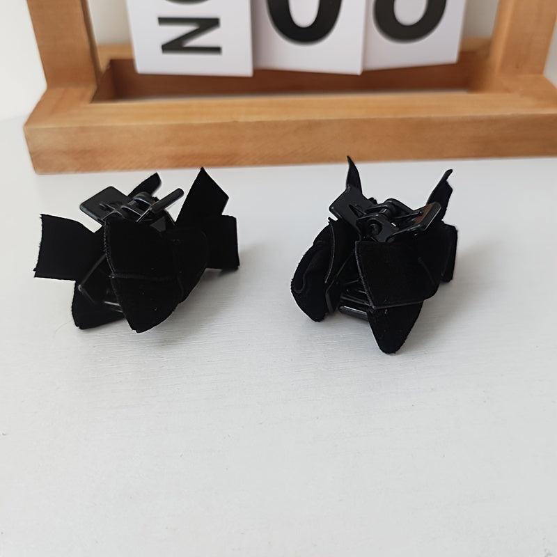 Velvet Bow Hairpin Hair Accessories Women's Solid Hairpin
