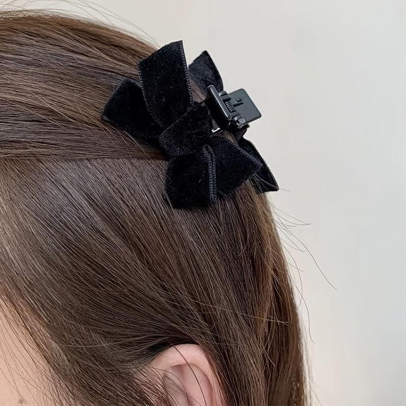 Velvet Bow Hairpin Hair Accessories Women's Solid Hairpin