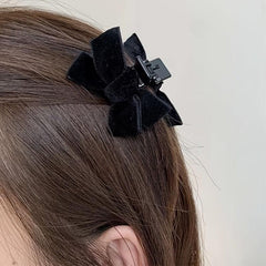 Velvet Bow Hairpin Hair Accessories Women's Solid Hairpin