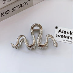 3pcs Metal Wave Hair Claw Large Back Head Shark Claw Headwear Hair Accessories