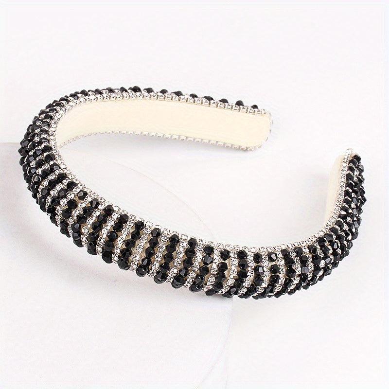 Baroque Rhinestone Beaded Headband Glitter Head Hoop Hair Accessories