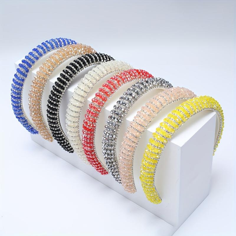 Baroque Rhinestone Beaded Headband Glitter Head Hoop Hair Accessories