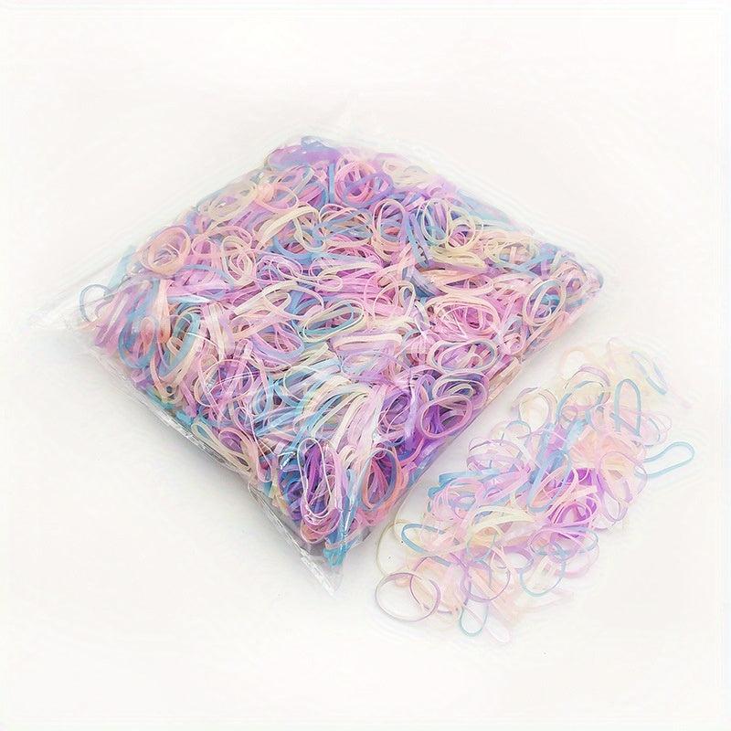 1000pcs Solid Hair Tie Non Slip Scrunchie Ponytail Holder Minimalist Hair Band
