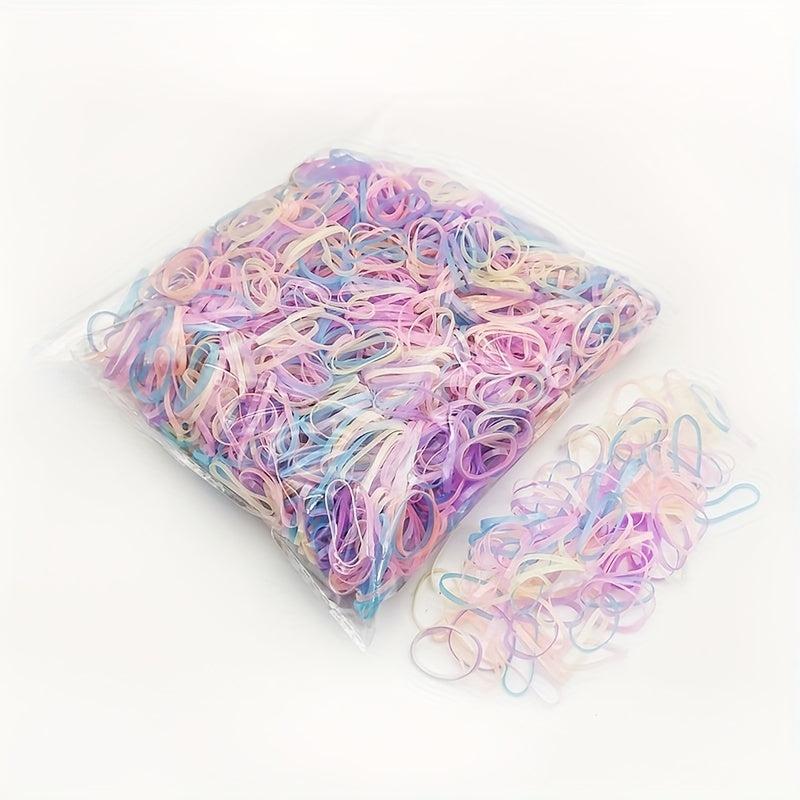 1000pcs Solid Hair Tie Non Slip Scrunchie Ponytail Holder Minimalist Hair Band