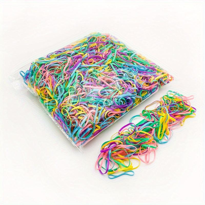 1000pcs Solid Hair Tie Non Slip Scrunchie Ponytail Holder Minimalist Hair Band
