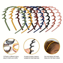 Wavy Headband Solid Hair Band Teeth Hair Band for Women Girls