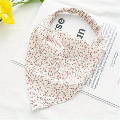 Floral Head Scarf Triangle Hair Scarf Flower Printed Hair Bundle