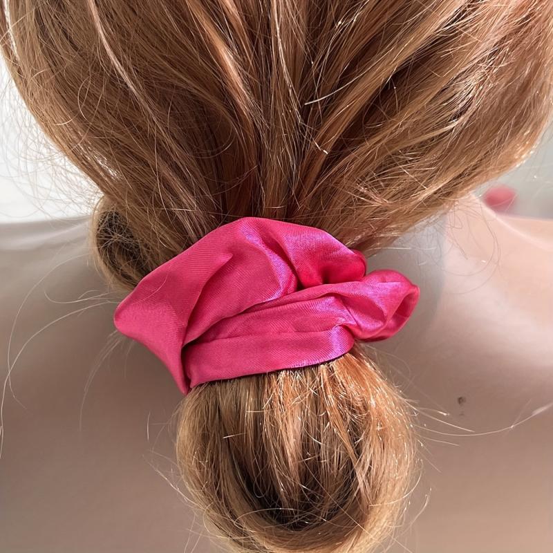 10pcs Glitter Satin Hair Tie Elastic Scrunchie Hair Rope Accessories