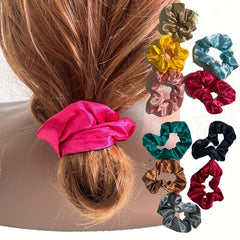 10pcs Glitter Satin Hair Tie Elastic Scrunchie Hair Rope Accessories