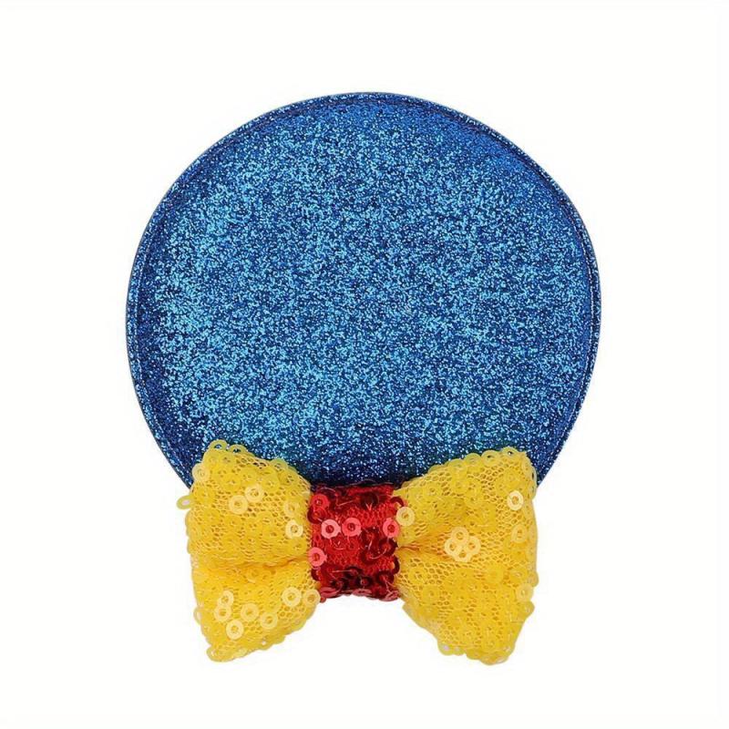 2pcs Mouse Ears Hair Clip Sequin Bow for Kids Party Cosplay