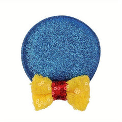 2pcs Mouse Ears Hair Clip Sequin Bow for Kids Party Cosplay