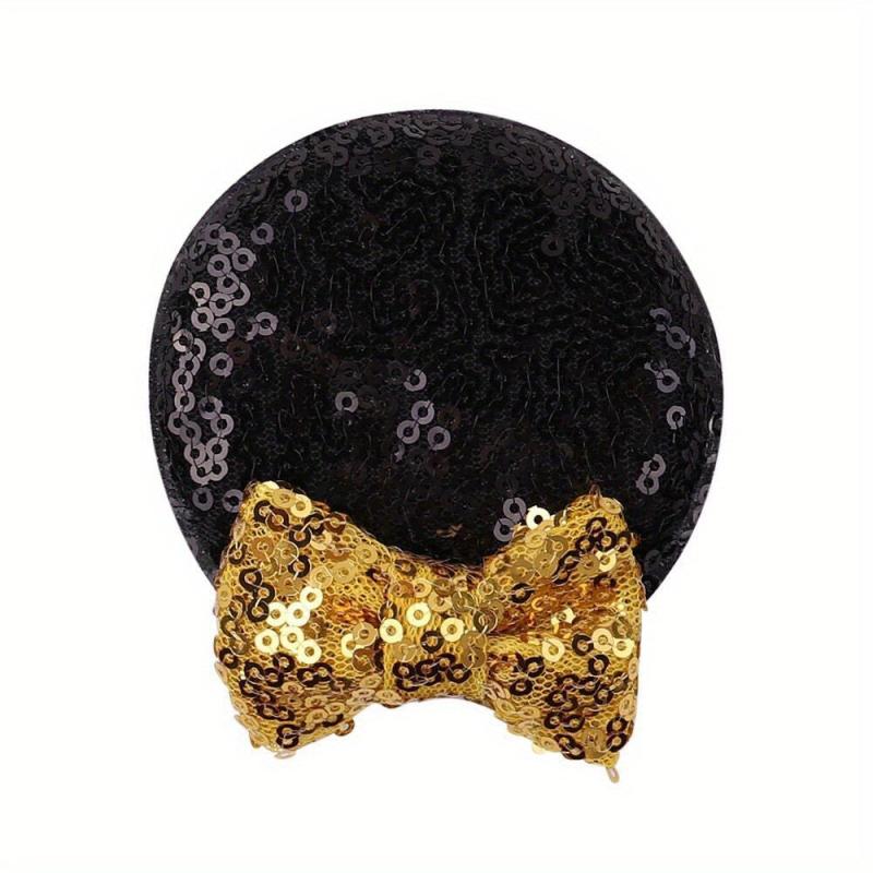 2pcs Mouse Ears Hair Clip Sequin Bow for Kids Party Cosplay