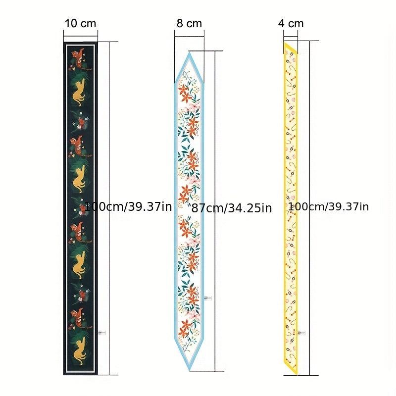 3pcs Silk Scarf Women's Long Ribbon Streamer Thin Scarf