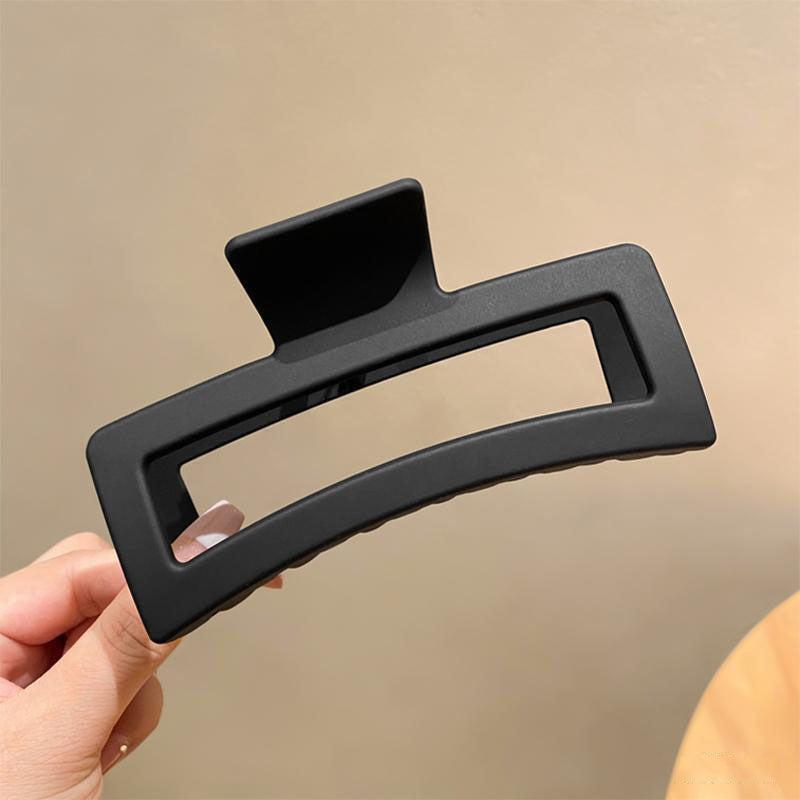 Large Frosted Hair Claw Hollow Rectangular Nonslip Ponytail Holder