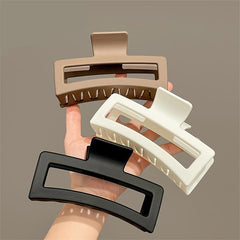 Large Frosted Hair Claw Hollow Rectangular Nonslip Ponytail Holder