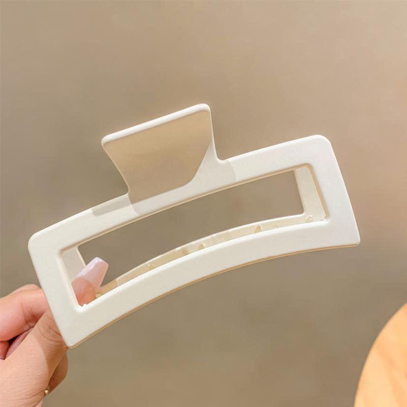 Large Frosted Hair Claw Hollow Rectangular Nonslip Ponytail Holder