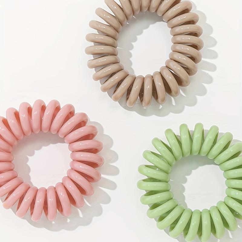 Spiral Hair Tie For Women Girls Candy Coil Hair Ring Waterproof Ponytail Holder