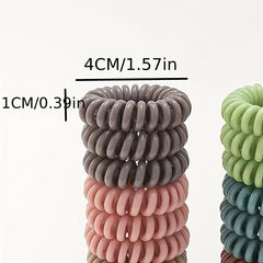 Spiral Hair Tie For Women Girls Candy Coil Hair Ring Waterproof Ponytail Holder