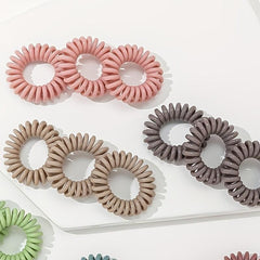 Spiral Hair Tie For Women Girls Candy Coil Hair Ring Waterproof Ponytail Holder