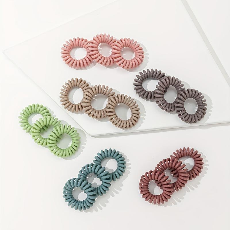 Spiral Hair Tie For Women Girls Candy Coil Hair Ring Waterproof Ponytail Holder