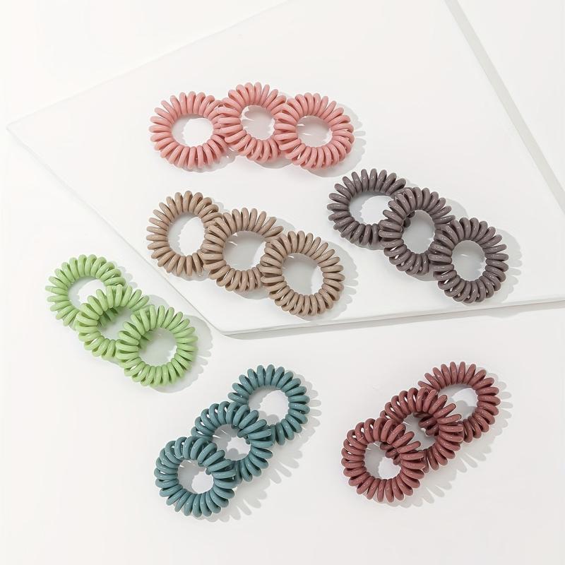 Spiral Hair Tie For Women Girls Candy Coil Hair Ring Waterproof Ponytail Holder
