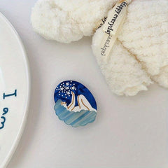 Mermaid Sea Pattern Hair Claw Sweet Ponytail Holder For Women Girls