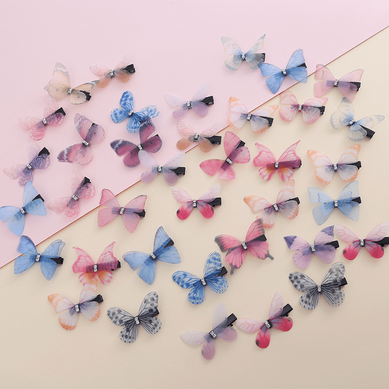 10pcs Butterfly Hair Clip Barrette Hair Slides Clip Non Slip Hair Decoration