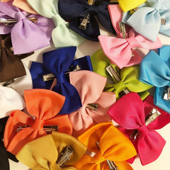 20pcs Baby Girl Bow Hair Clip Solid Bowknot Duck Billed Side Hair Accessories