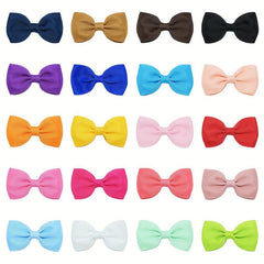 20pcs Baby Girl Bow Hair Clip Solid Bowknot Duck Billed Side Hair Accessories