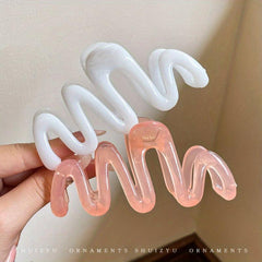 Glossy Candy Hair Claw Set Wavy Hair Clips Women Girls Hair Claws