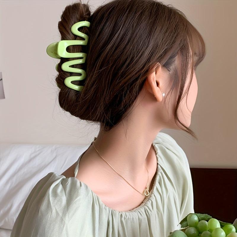 Glossy Candy Hair Claw Set Wavy Hair Clips Women Girls Hair Claws