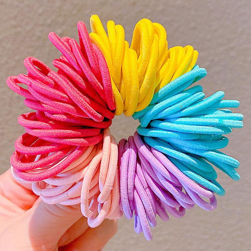 100pcs Rubber Band Ponytail Hair Rope Hair Accessories For Women Girls