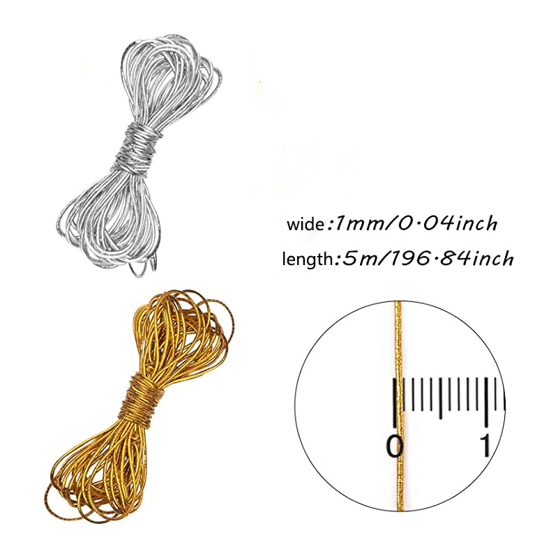 Metallic Cord Stretchy Ribbon Ties for Hair