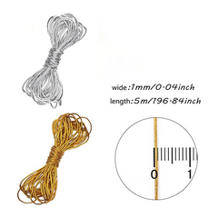 Metallic Cord Stretchy Ribbon Ties for Hair