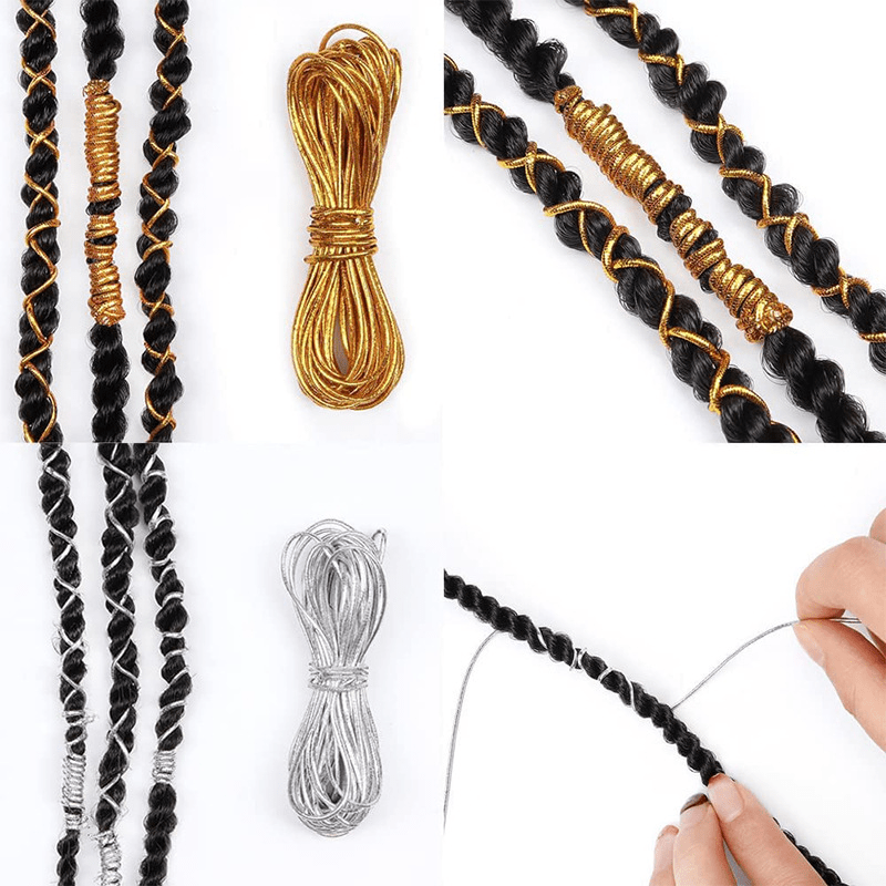 Metallic Cord Stretchy Ribbon Ties for Hair