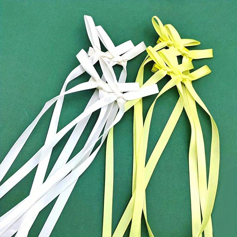 4 Pcs Braided Hair Ribbons Bow Hair Clip Ponytails Streamers