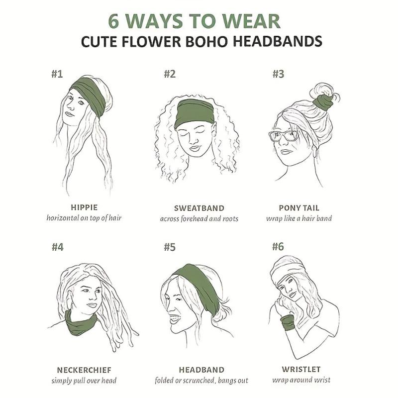 Hobo Headband Paisley Print Stretchy Headdress for Fitness Sports Yoga Women