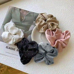 5Pcs Set Solid Scrunchie Hair Ties Elastic Headwear Ponytail Holders